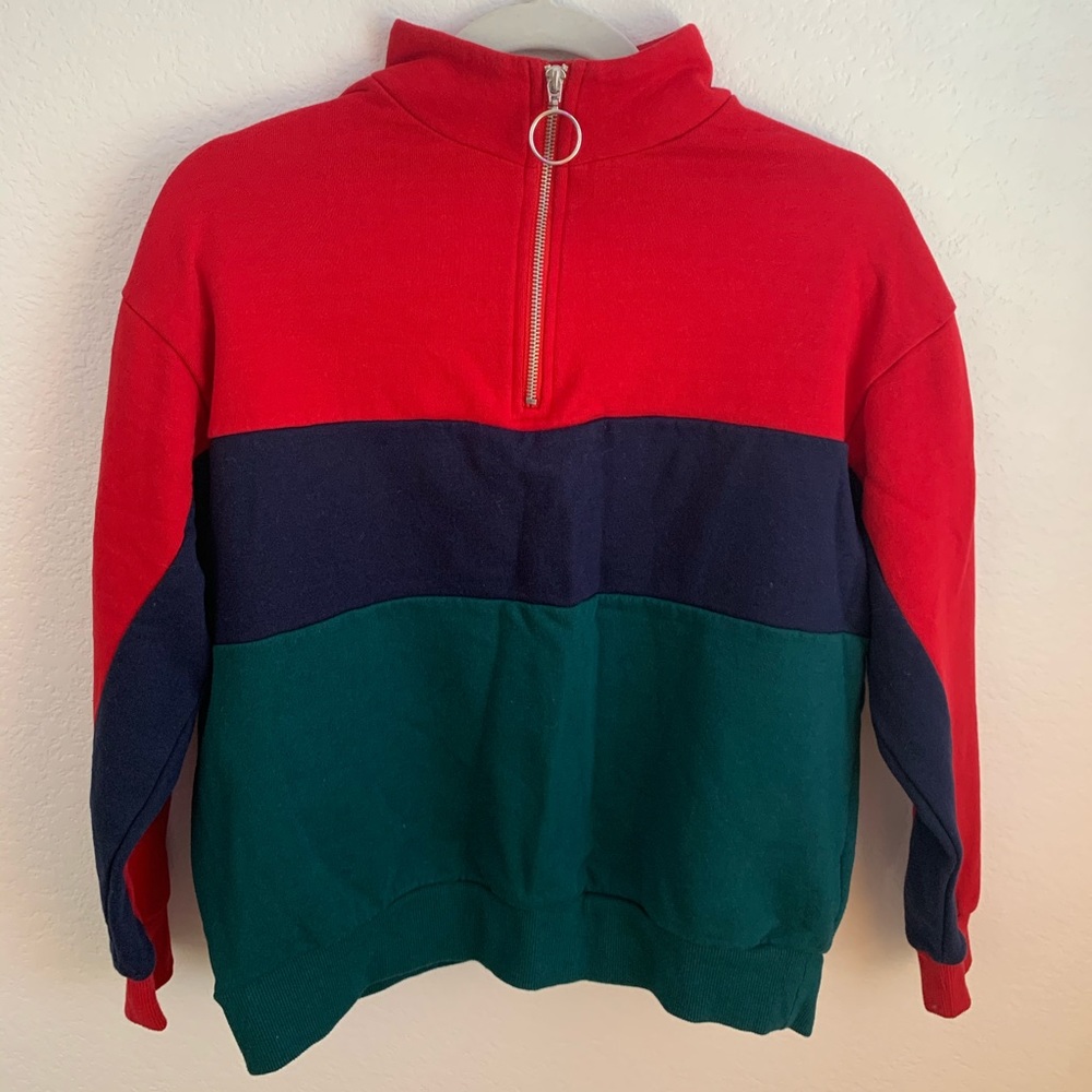 Forever 21 Half-Zip Crewneck Size: M
